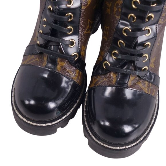 Louis Vuitton LV Monogram Star Trail Heeled Chunky Combat Boots Booties 38 / 8 - Picture 7 of 9
